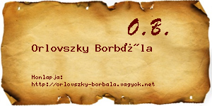 Orlovszky Borbála névjegykártya